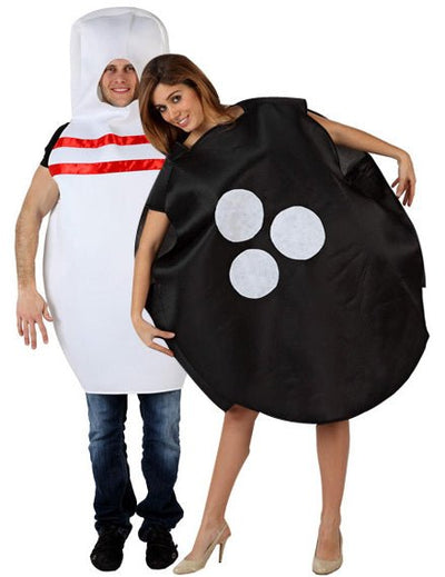 Párový kostým kuželky a bowlingové koule