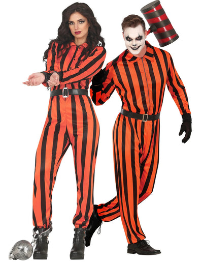 Párový kostým vězeňského klauna pro dospělé