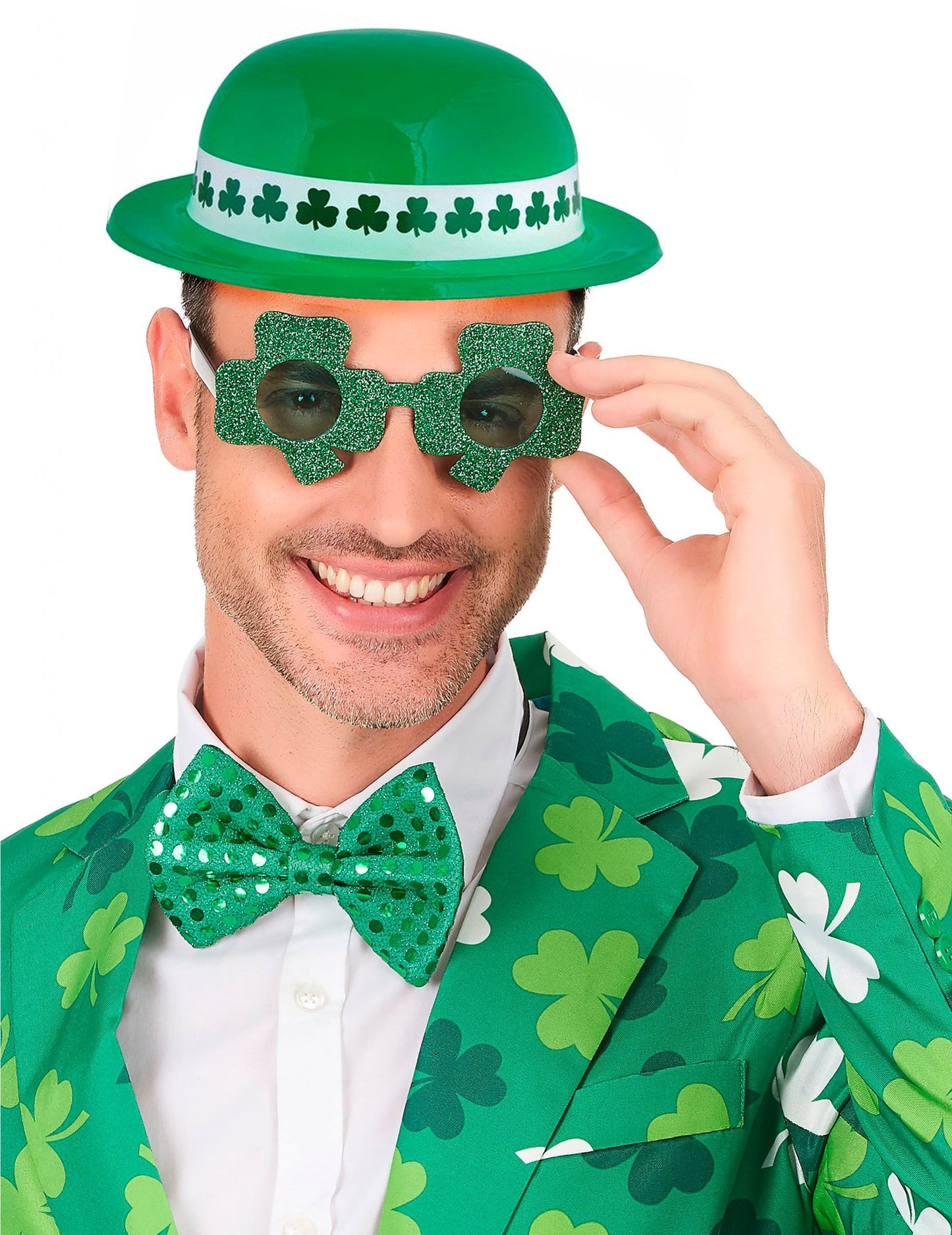 Set aus Fliege, Melone und Brille – St. Patrick für Erwachsene