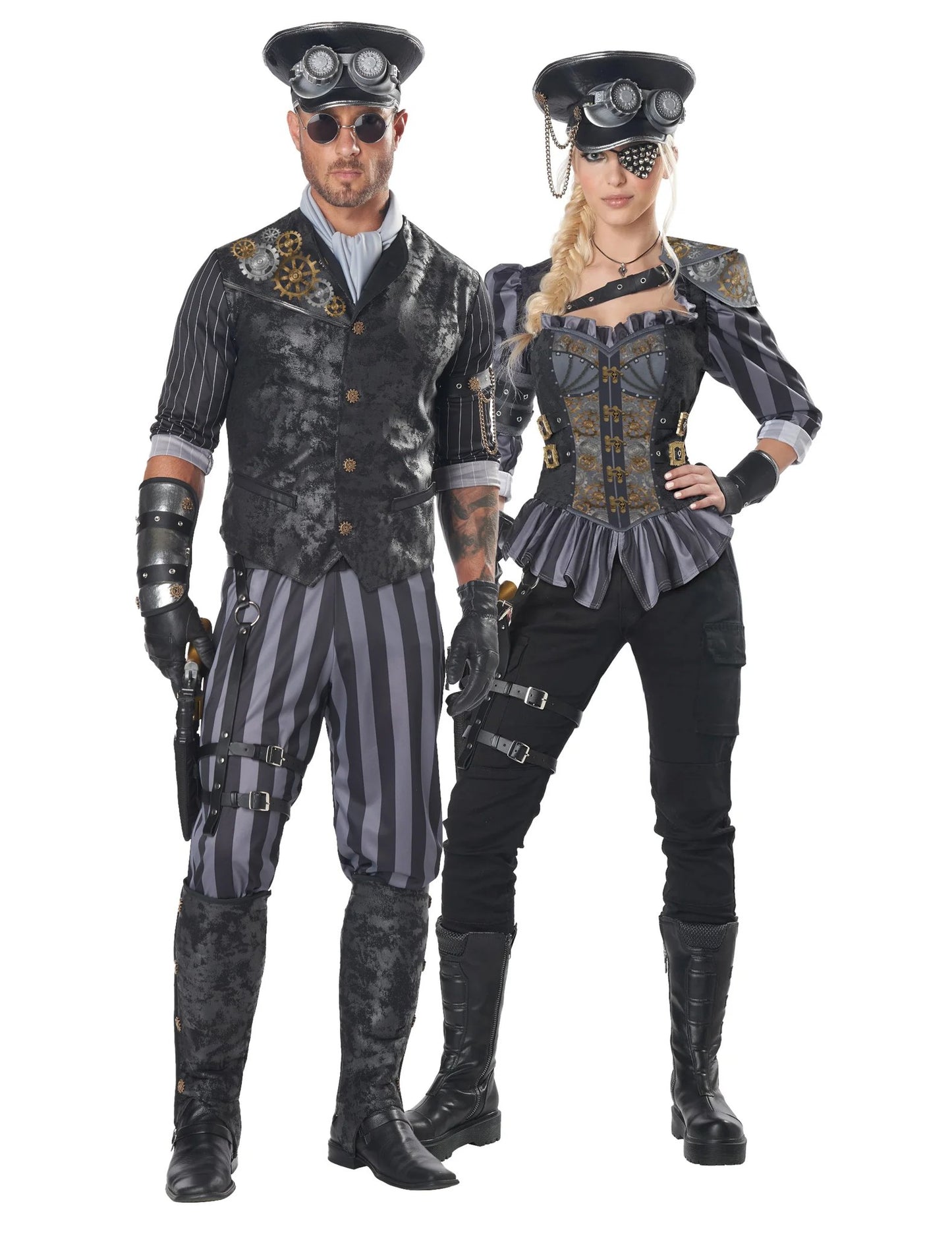 Steampunk-Kapitäns-Paarkostüm für Erwachsene