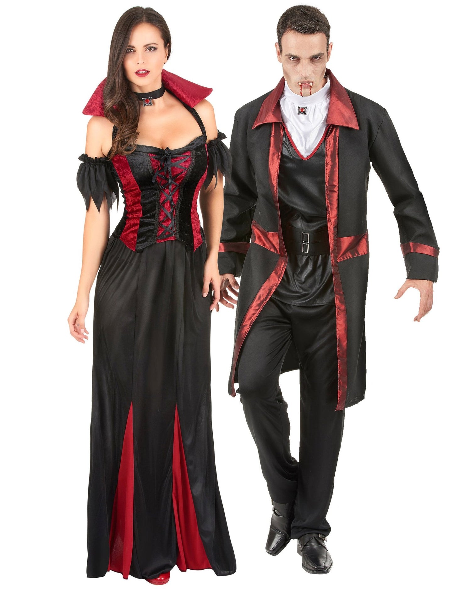 Elegantní párový upíří kostým na Halloween pro dospělé