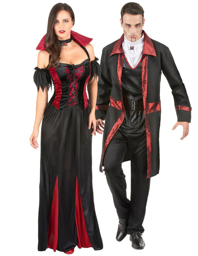 Elegantní párový upíří kostým na Halloween pro dospělé