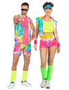 Párový aerobní kostým tie-dye pro dospělé