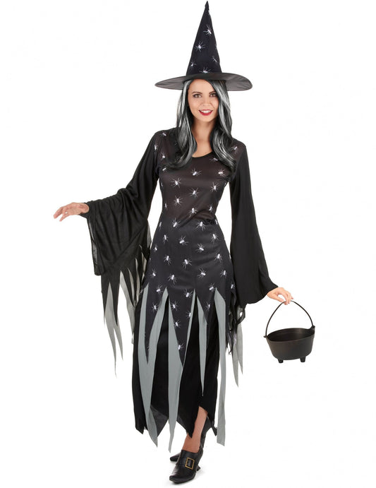 Balíček kostýmu čarodějnice pro ženy s kotlíkem a parukou na Halloween