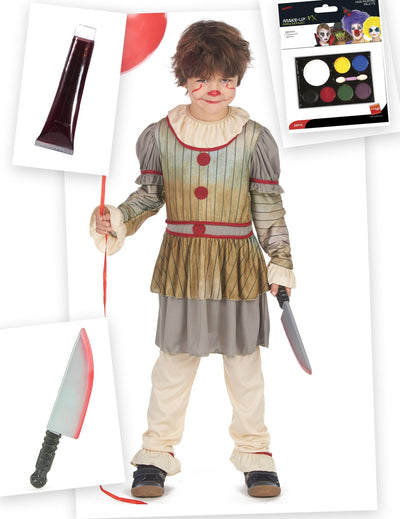 Strašidelný halloweenský kostým klauna pro chlapce