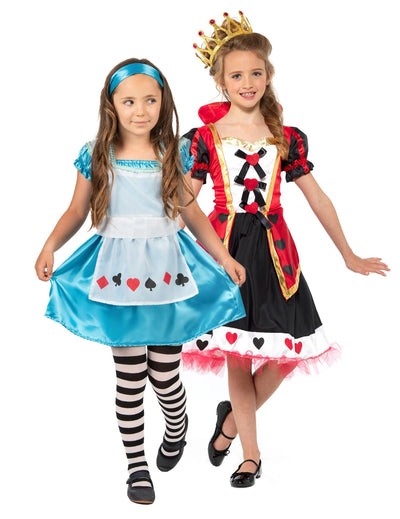 Dětský pár kostým Alice a Královna srdcí