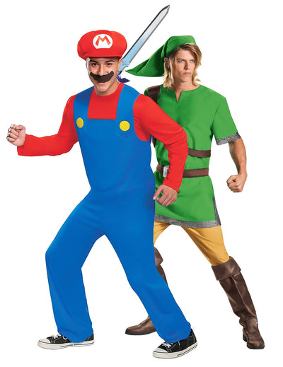 Párový kostým Mario a Zelda pro dospělé