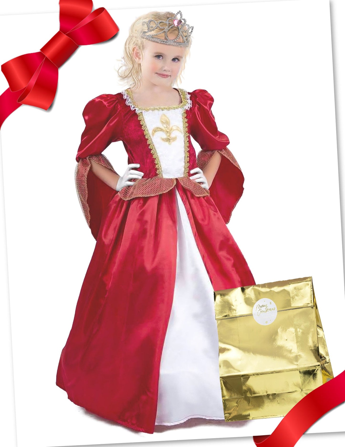 Dárková sada kostým středověké princezny s doplňky pro dívky