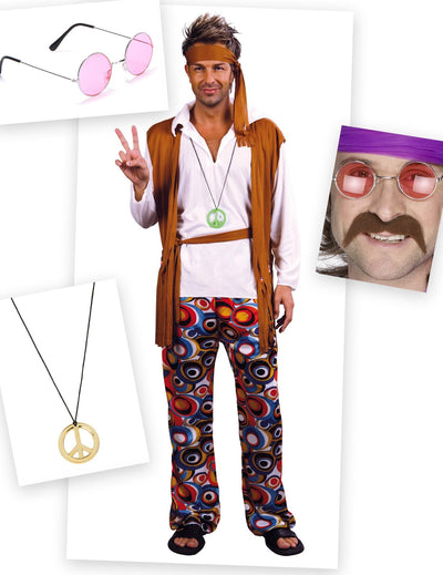 Balíček pánského hippie kostýmu