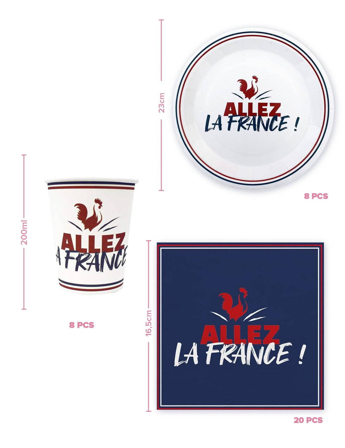 Jednorázová sada nádobí Allez la France