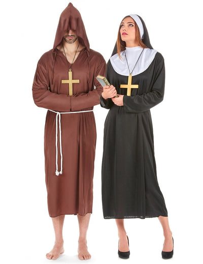 Paar-Kostüm Mönch und Nonne