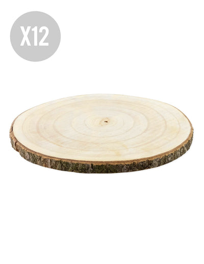 12 kusů přírodních dřevěných špalků 28 až 33 cm