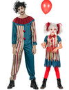 Párový kostým barevných klaunů otec a dcera Halloween