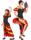 Párový kostým flamencové tanečnice pro matku a dceru