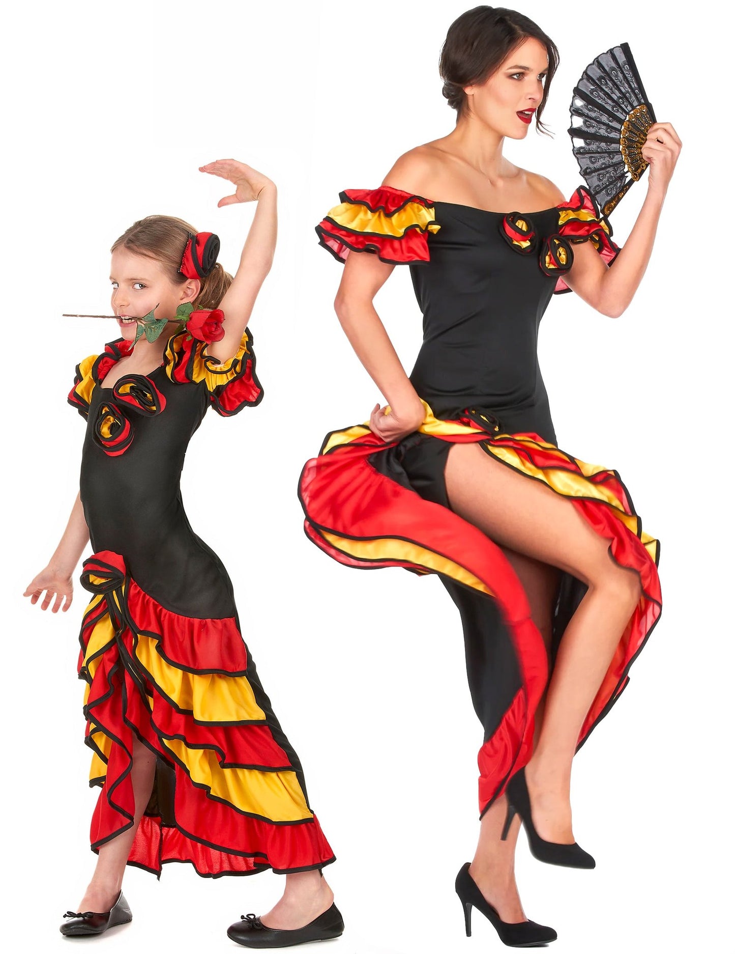 Paar-Faschingskostüm Flamenco-Tänzerin Mutter und Tochter