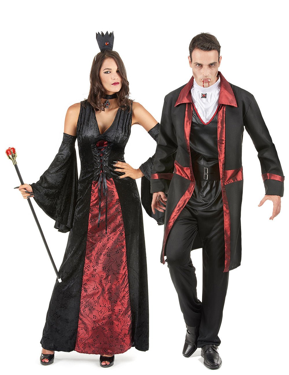 Párový kostým rudý a černý upír Halloween