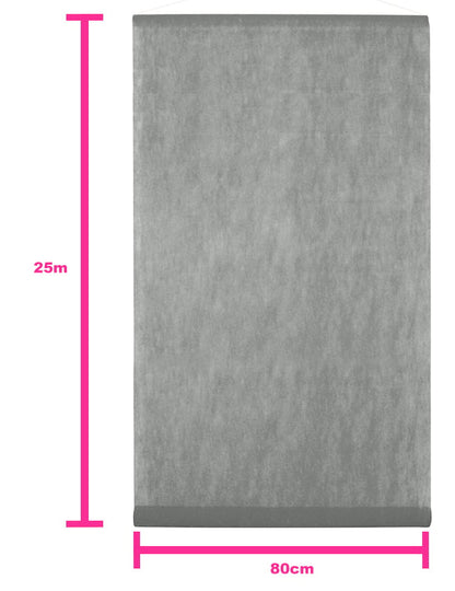 Šedý svatební závěs 80 cm x 25 m netkaná textilie