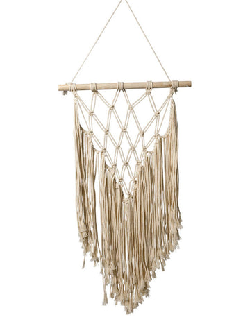 Závěs makramé ze slonoviny 40 x 71 cm bohémský styl