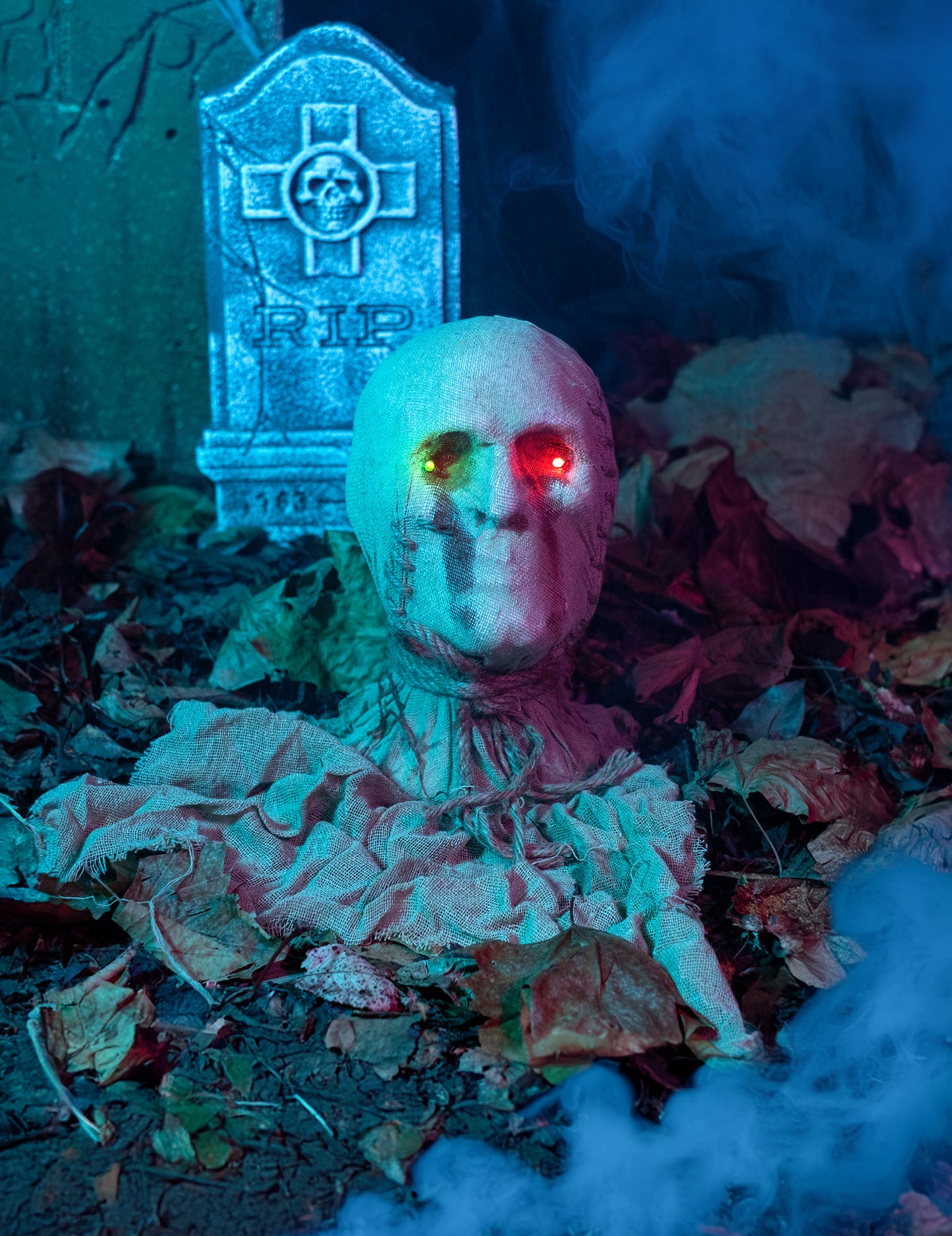 Svítící hlava mumie 50 cm