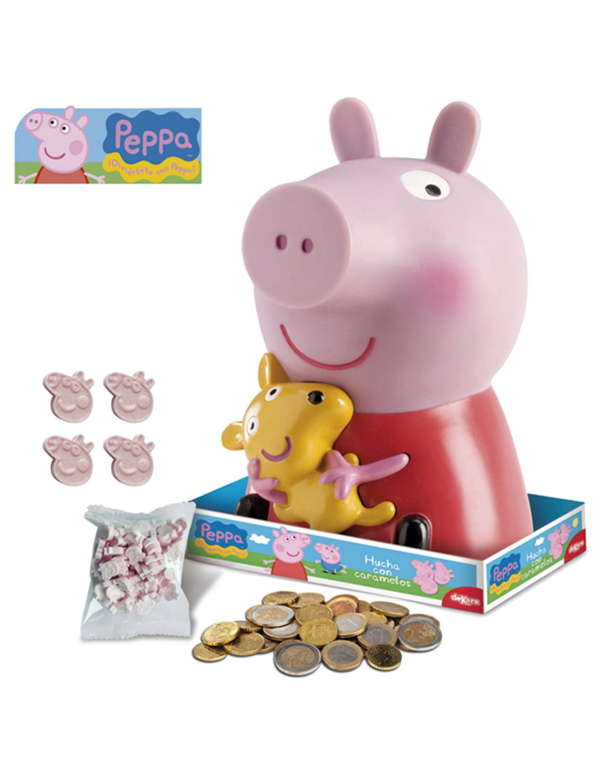 Tirelire avec sucettes Peppa Pig pour enfant rose et rouge