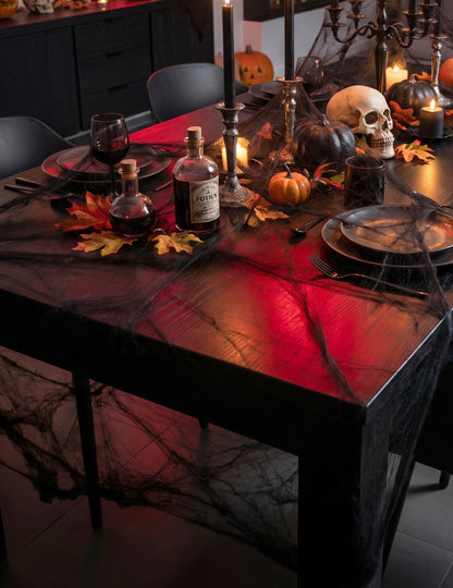 Černá pavučina s pavouky 20 g Halloween