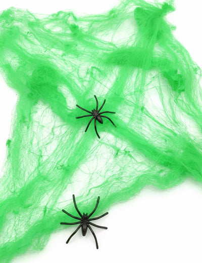 Zelená pavučina s pavouky 20 g Halloween