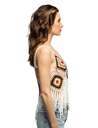 Boho top s třásněmi z háčkování pro dospělé 