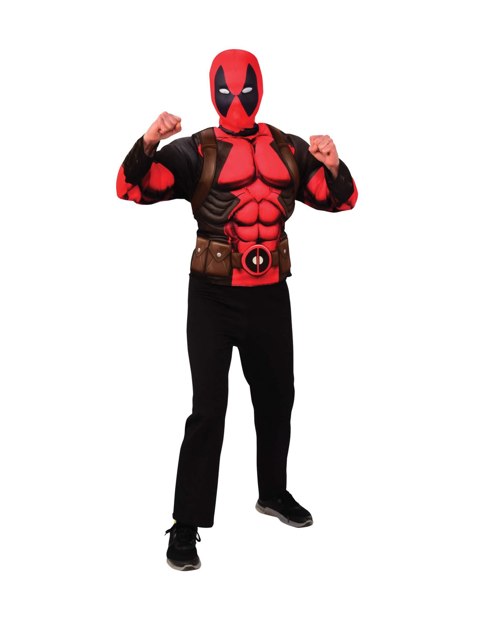 Top a kukla Deadpool pro teenagera červená a černá s svalnatým trupem