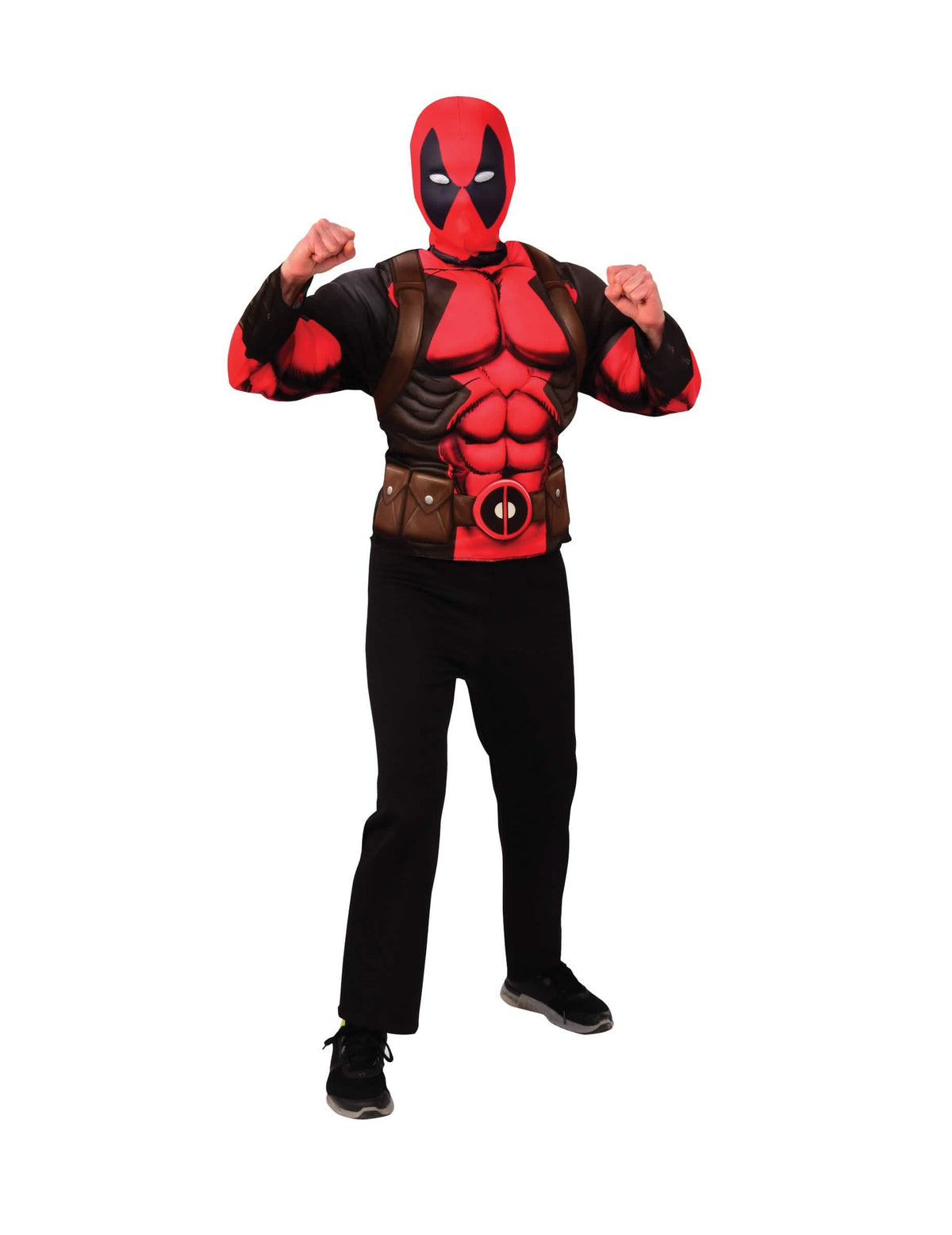 Top a kukla Deadpool pro teenagera červená a černá s svalnatým trupem