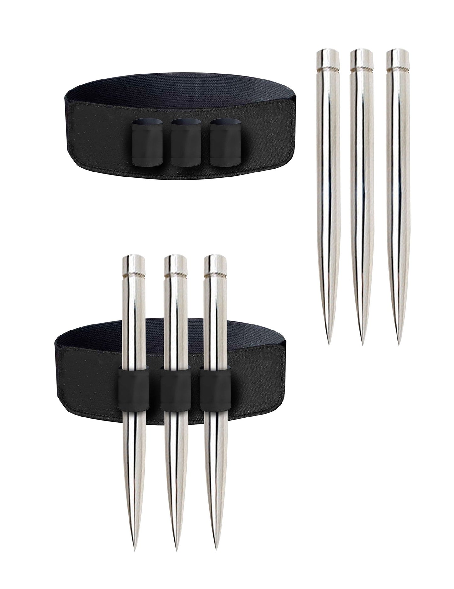 Pásek na stehno se 3 stříbrnými kůly 