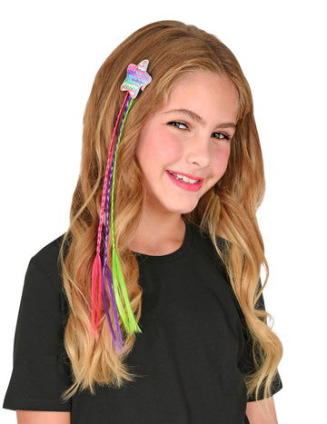 Vícebarevné flitrové copánky s hvězdami