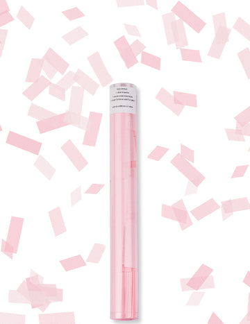 Tube lanceur de confettis rectangle pour fête rose