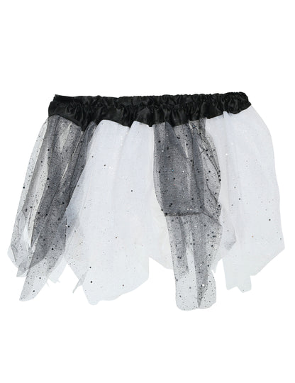 Černá a bílá dva -color tutu s dívkou třpyt