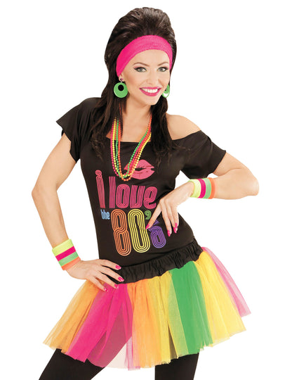 Fluo multicolor tutu krátké ženy