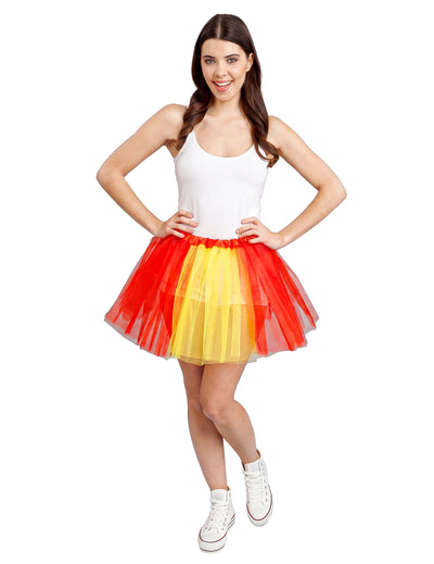 Červená a žlutá podpůrná tutu sukně Španělsko 39 cm