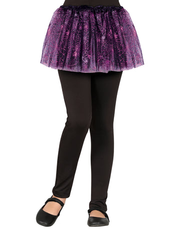 Dívčí fialová baletní sukně s pavučinovým vzorem
