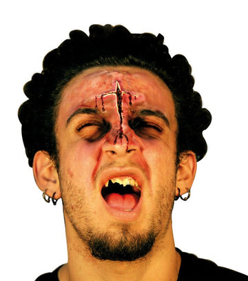 Fausse plaie visage adulte Halloween 9 cm