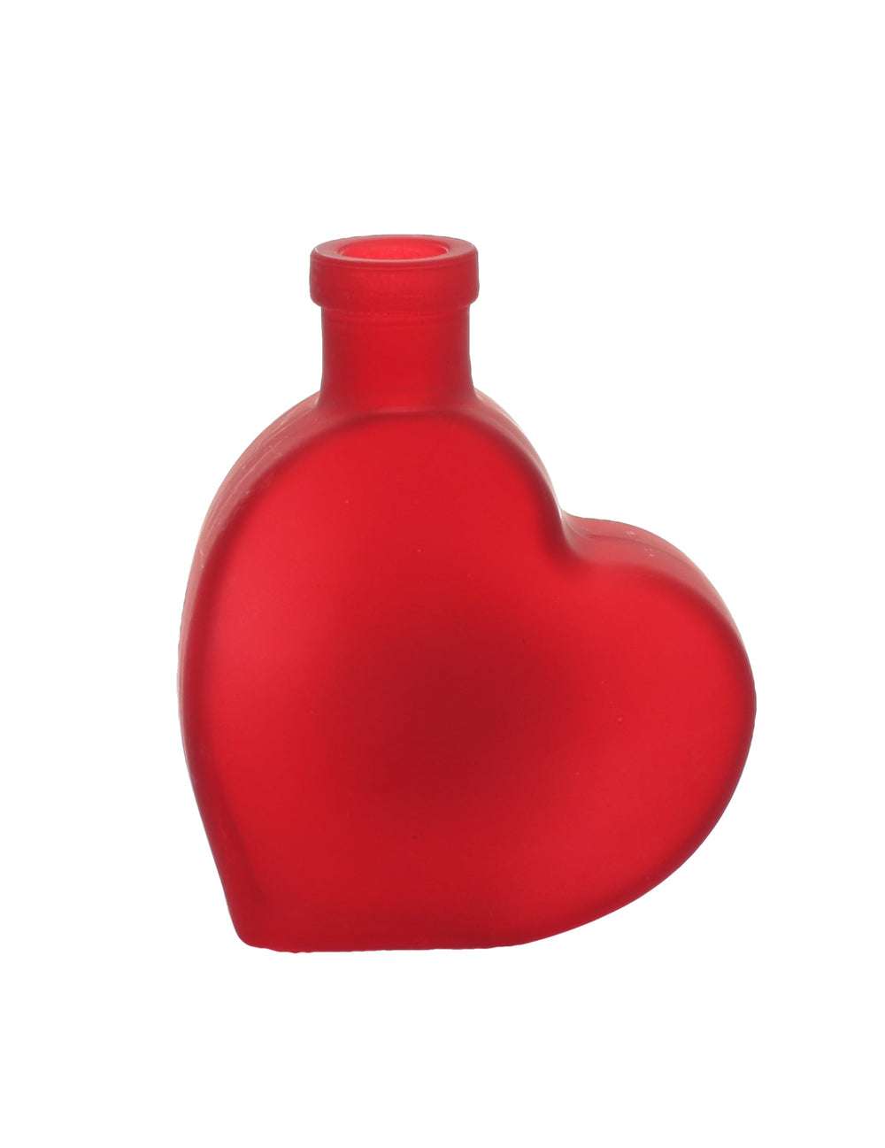 Vase en verre cœur rouge dépoli