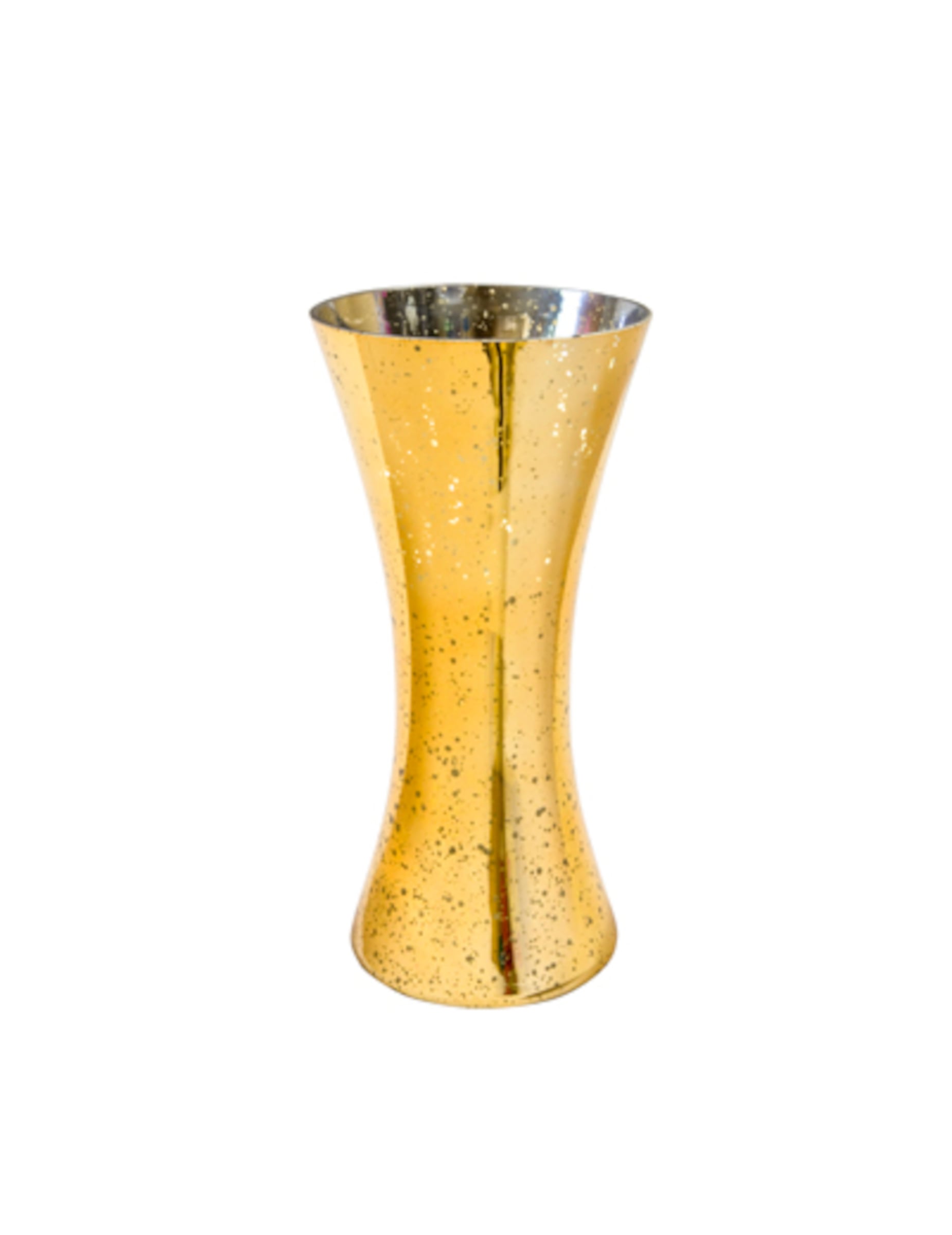 Vase cintré métallisé pour décoration de fête or à éclats argentés