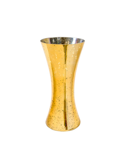 Vase cintré métallisé pour décoration de fête or à éclats argentés