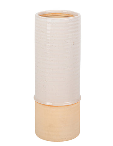 Vřesová béžová a písková váza 19 cm keramické