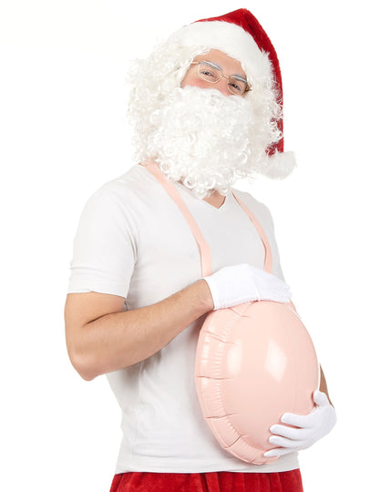Ventre gonflable de bossu femme enceinte ou Père Noël pour adulte rose chair