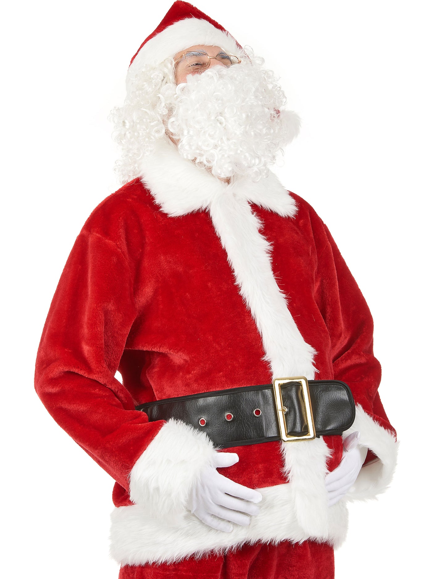 Aperçu porté sous un costume de Père Noël du ventre gonflable de bossu femme enceinte ou Père Noël