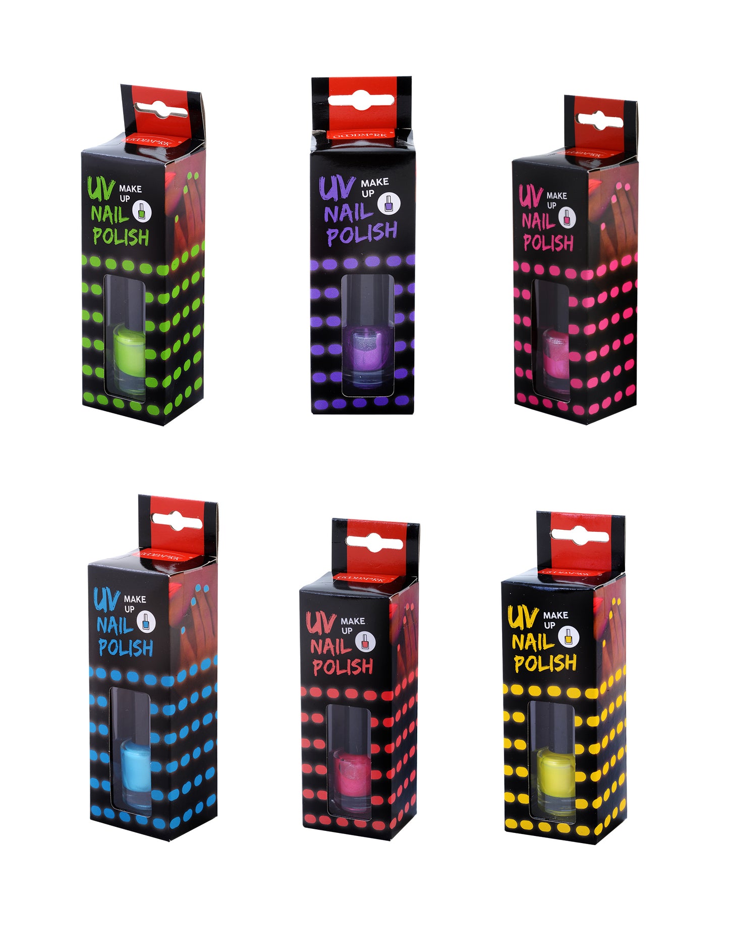 Vernis à ongles effet UV pour adulte multicolore fluo