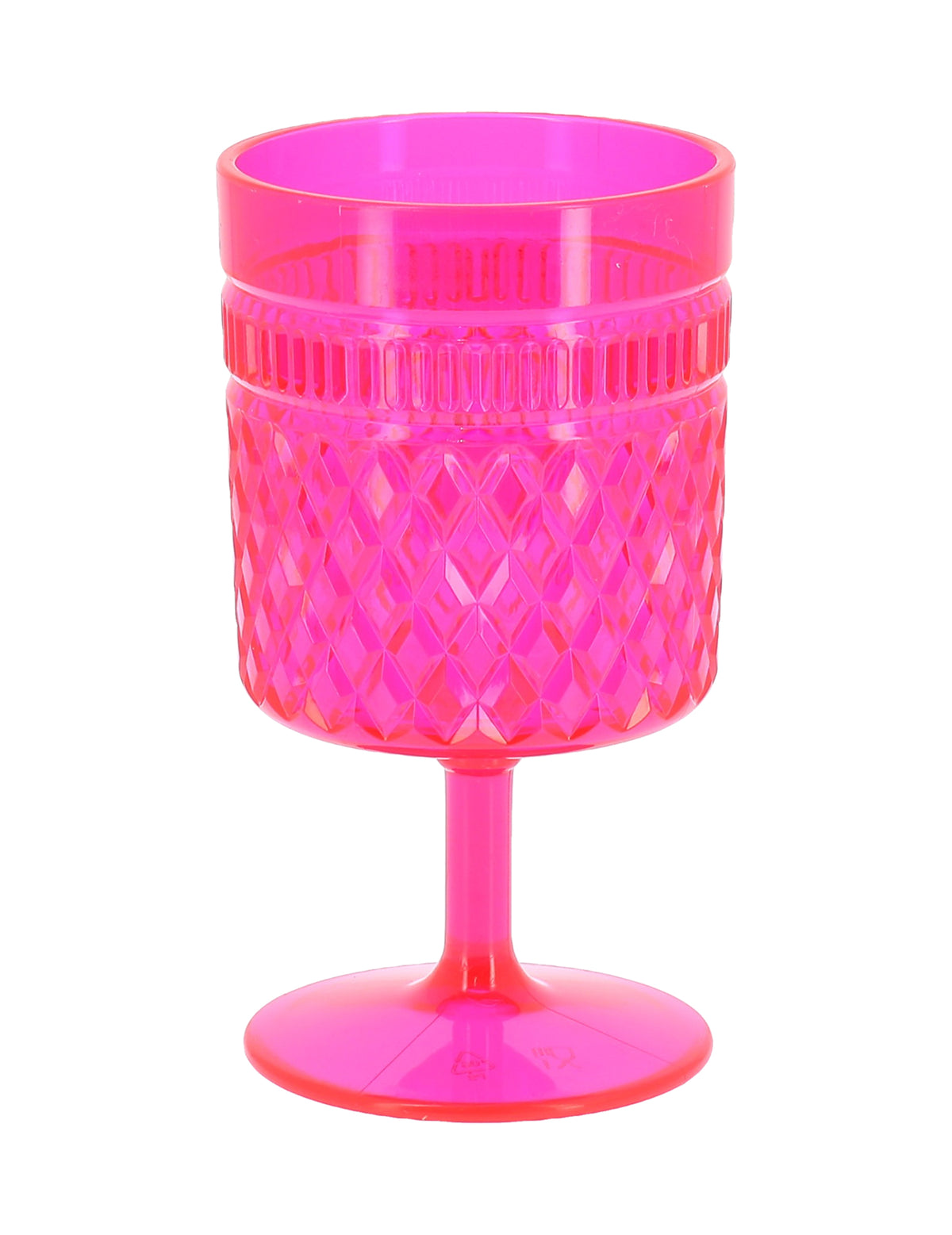 Růžová malinová plastová sklenice na nožce 270 ml