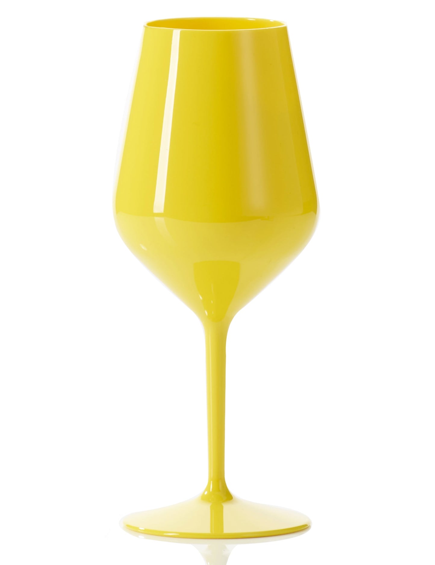 Verre à vin sur pied plastique jaune 47 cl