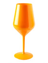 Oranžová vinná sklenice na stopce 47 cl
