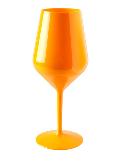 Oranžová vinná sklenice na stopce 47 cl