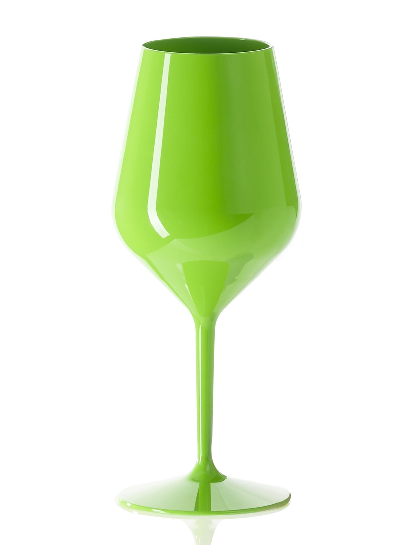 Verre à vin sur pied plastique vert 47 cl