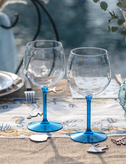 Verre ballon cocktail plastique bleu 58,2 cl